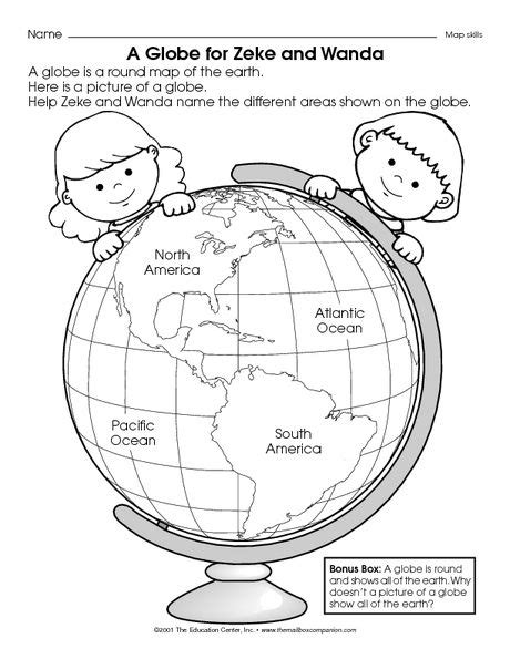 Social Studies Worksheet Using A Globe The Mailbox Social Studies