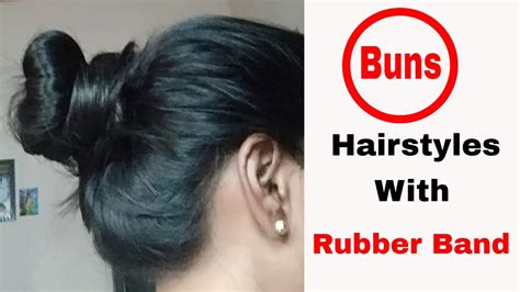 Then divide the strand in two parts! 3 Easy Hair Bun Hairstyle with Rubber Band | Bun Hairstyles Tutorial - Easy Everyday Bun ...