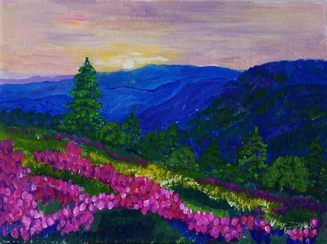 Blue Ridge Mountains Painting Original Artwork North Carolina Etsy