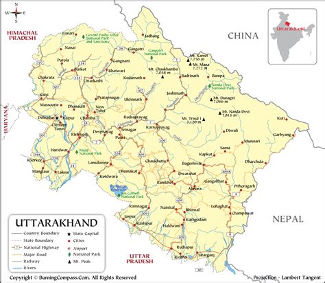 Uttarakhand On India Map Hd Images