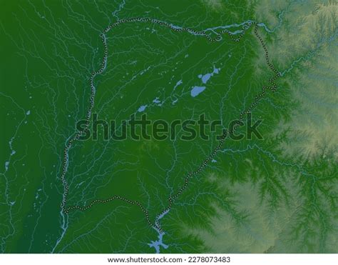 Corrientes Province Argentina Colored Elevation Map Stock Illustration