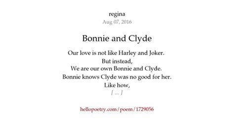 Bonnie And Clyde Poems