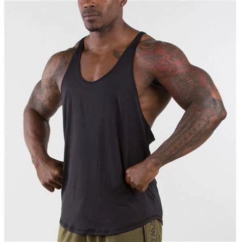 Gyms Singlets Mens Blank Tank Tops Cotton Sleeveless Shirt