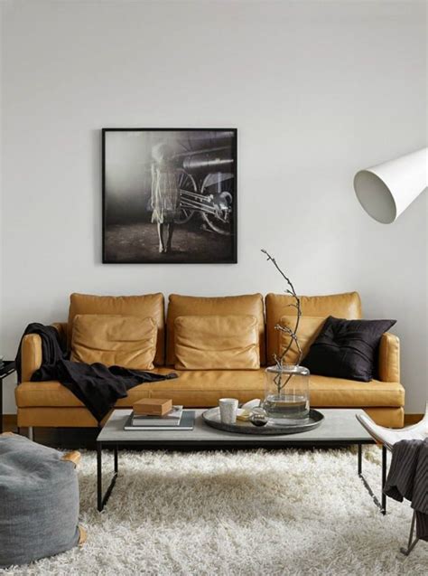 Living Room Inspiration Tan Leather Sofa