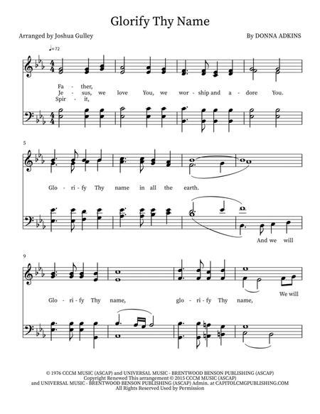 Glorify Thy Name By Donna Adkins Digital Sheet Music For Octavo