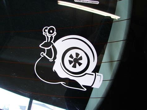 Snail Turbo Shell White Cut Decal Sticker Turbocharged Turbocharger Jdm