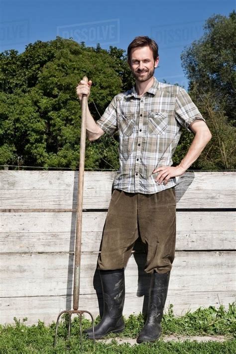 Man Gardening Outdoors Stock Photo Dissolve