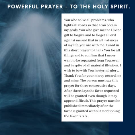 Power Prayer To The Holy Spirit Blue And Gold Illustrated