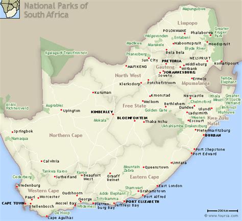 Map Of South Africa Showing Kruger National Park