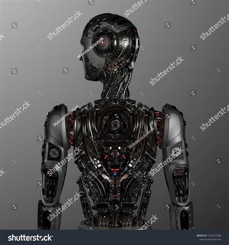 3d Render Very Detailed Futuristic Robot Stock Illustration 1202247289