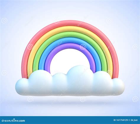 Colorful Rainbow With Clouds 3d Vector Illustration Stock Vector