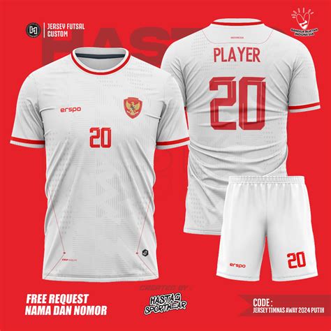 Jual Jersey Timnas Indonesia Away Putih Terbaru Full Printing Free