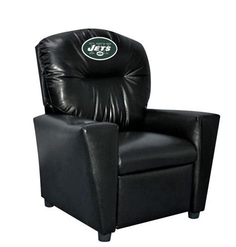 New York Jets Nfl Kidschildrens Faux Leather Recliner Chair Kids