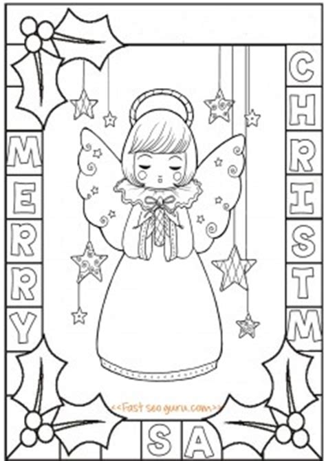printable cute angel chirstmas holly leaves coloring pages printable coloring pages  kids