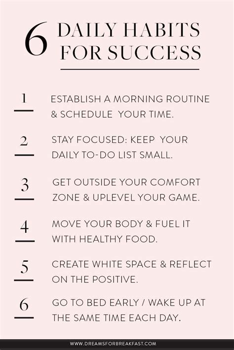 6 Daily Habits For Success Habits Of Successful People Self Care