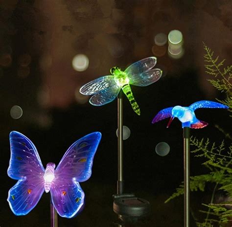 Solar Color Changing Led Light Outdoor Dragonflybutterflybird Type