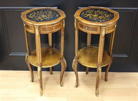 Floral Marquetry Louis Xvi Side Tables With Ormolu Mounts Tables Side And Serving Furniture