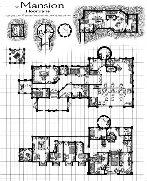 Medieval Fantasy Mansion Floor Plan By William Mcausland Rpg Art