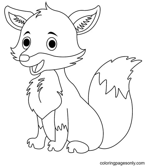 Mother Fox Wraps Tail To Protect Baby Fox Coloring Pages Free