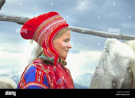 A Lapland Woman Dressed In Traditional Costume Proper Name Sami