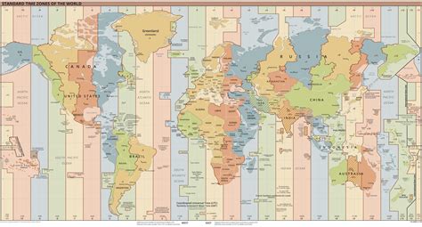 A Guide For All The Time Zones Time Zone Map World Time Zones