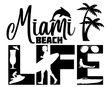 Miami Beach Life Svg Cutting Cut File For The Cricut Etsy