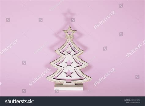 Christmas Tree Over Light Blue Background Stock Photo 1229921674