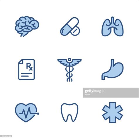 Emergency Medicine Pixel Perfect Blue Icons High Res Vector Graphic