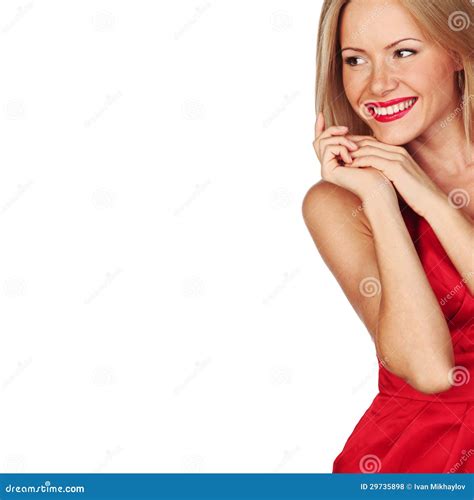 Woman In Red Stock Photo Image Of Elegance Expression 29735898