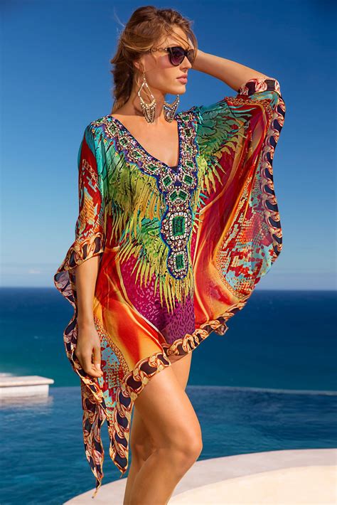 Boston Proper Tropical Caftan Beachwear Fashion Clothes For Women