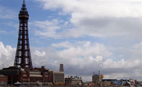 Blackpool Tower View From North Pier High Tide Ed Okeeffe Photography