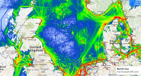 North Sea Ship Traffic Live Map Marine Vessel Traffic