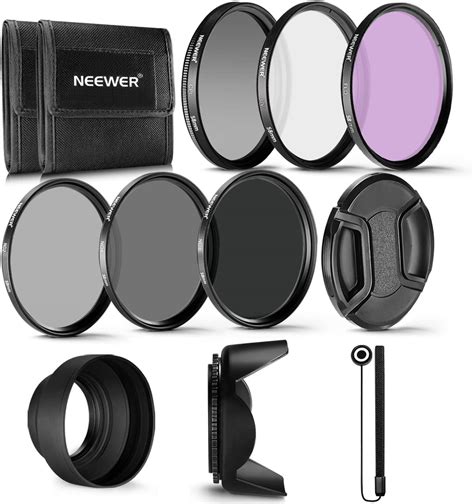 Neewer 58mm Nd2 Nd4 Nd8 Uv Cpl Fld Filter Set And Accessory Kit