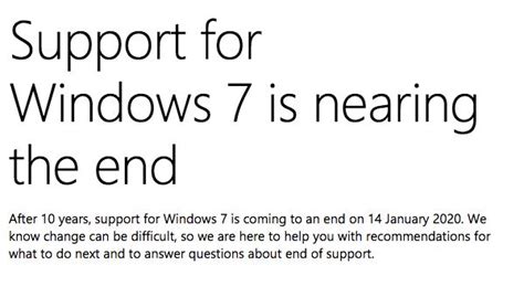 End Of Support Notifications For Windows 7 Users Supportive