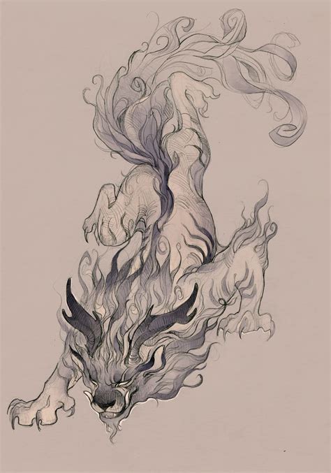 Beast By Sawitry Japanese Chinese Cloud Fire Air Dragon Lion Hybrid