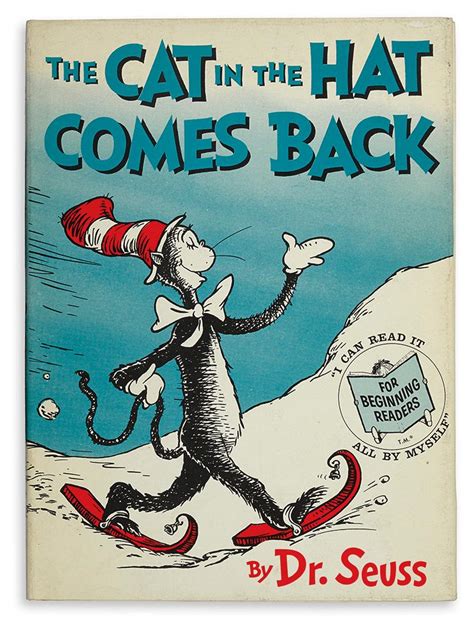 The Cat In The Hat Comes Back By Seuss Dr Fine Hardcover 1958 1st