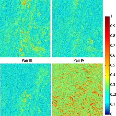 Coherence Maps Of Four Interferometric Pairs The Coherence Map Of Pair