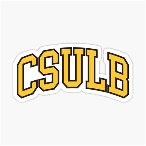 Csulb College Font Curved Sticker For Sale By Scollegestuff