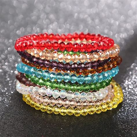 Crystal Bracelet Handmade Glass Beaded Stretch Bracelets Women Fashion