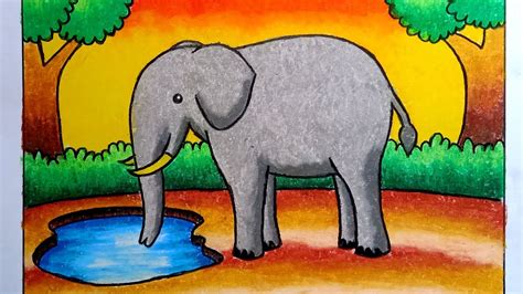 Cara Menggambar Hewan Gajah Yang Mudah Youtube