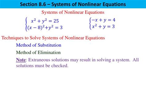 Solving Systems Of Nonlinear Equations Slidesharetrick