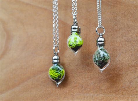 Terrarium Jewelry Real Moss Necklace Nature Gifts For Her Etsy Canada