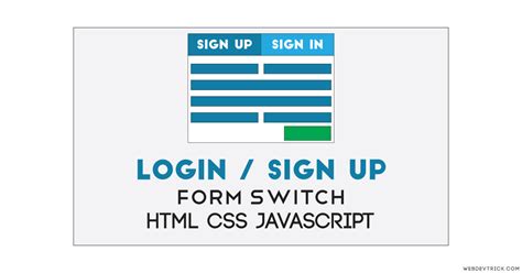 Html Login And Signup Form With Css Javascript Switch Between