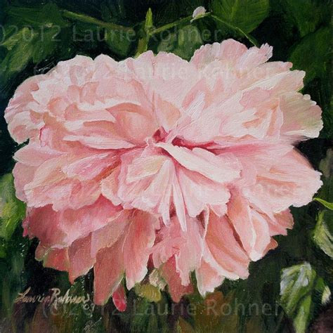 Items Similar To Botanical Oil Painting Pink Peony Garden Flower Canvas