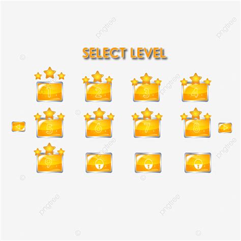 Level Button Vector Png Images Game Level Design Orange Buttons