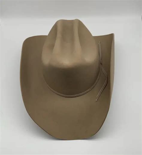 Vintage John B Stetson Company 5x Beaver 7 18 Cowboy Hat Ranch Tan