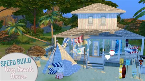 Tiny Beach House Cc Links The Sims 4 Speed Build Youtube