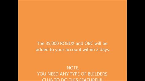 How To Get Lifetime Obc35000 Robux On Roblox Youtube