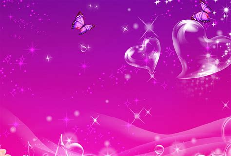 🔥 Download Purple Background Butterfly And Heart Shaped Bubbles Picture