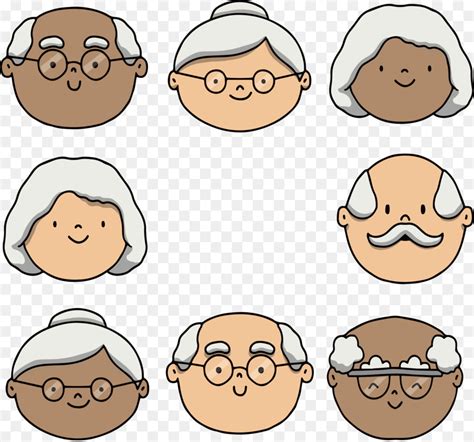 Smiling standing old people grandma and grandpa vector image on vectorstock. Old age Drawing Illustration - Cartoon hand-painted old ...